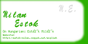 milan estok business card